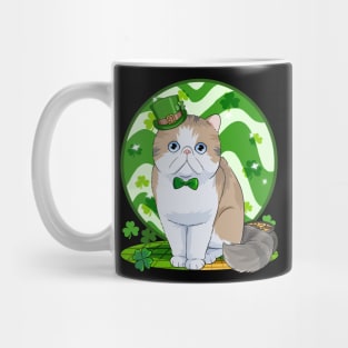 Exotic Shorthair Cat St. Patricks Day Irish Leprechaun Mug